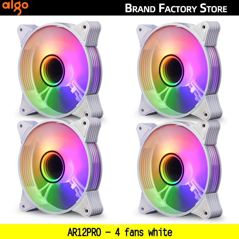 Aigo AR12PRO white Computer Case fan ventoinha PC 120mm rgb fan 4pin PWM Cooling fan 3pin5v Unlimited space argb 12cm ventilador