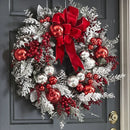 Christmas Flocking Garland Door Hanging Christmas Decorations Christmas Garland Rattan Pendant Decoration Home Holiday Layout