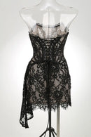 The Lace Hour | Strapless Lace-Panel Sheath Mini Dress