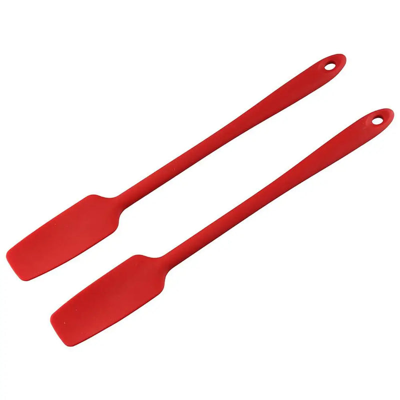 1pcs Long Handle Rubber Spatula Non-Stick Silicone Jar Spatula Stainless Steel Core Heat Resistant Silicone Scraper Baking