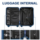 British Traveller Lightweight PC Hard Shell Cabin Suitcase with 4 Spinner Wheels&3-Digit Combination Lock Carry-On Hand Luggage