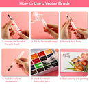 3/6Peices Refillable Paint Brush Water Color Brush Soft Watercolor Brush Ink Pen for Painting Calligraph Drawing Art Supplies