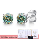 Real 0.1-3CT Test Passed Moissanite Diamond Stud Earrings for Women S925 Silver Platinum Plated Bride Wedding GRA Fine Jewelry