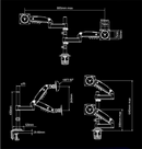 NB H180 Double monitor desk Holder Arm Gas Spring Full Motion 17"-27" LCD TV Mount ergonomic dual arm clamp bracket 2-9kgs each