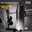 1L Insulated Cold Water Bottle Thermos Stainless Steel Tumbler Qutdoor Sports Handle Vacuum Flasks Double Wall Cup