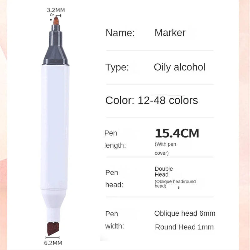 36 Color Touchfive 5 Generation Double Headed Alcohol Oily Art Marker Pen Marcadores Mark Pen For School Supplies Drawing Set