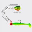 5 Stück Weichköder Set T-Schwanz Swimbait mit Metall Jigkopf Haken & Spinner Löffel Angelköder für Hecht Barsch Angeln