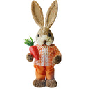 2024 New Rustic Cute Straw Rabbits Bunny Decorations Easter Party Home Garden Wedding Ornament Photo Props Crafts 35cm Decor