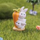 Cartoon Miniature Rabbit Figurine Mini Micro Landscape Miniature Resin Hare Easter DIY Accessories Carrot Bunny Statue