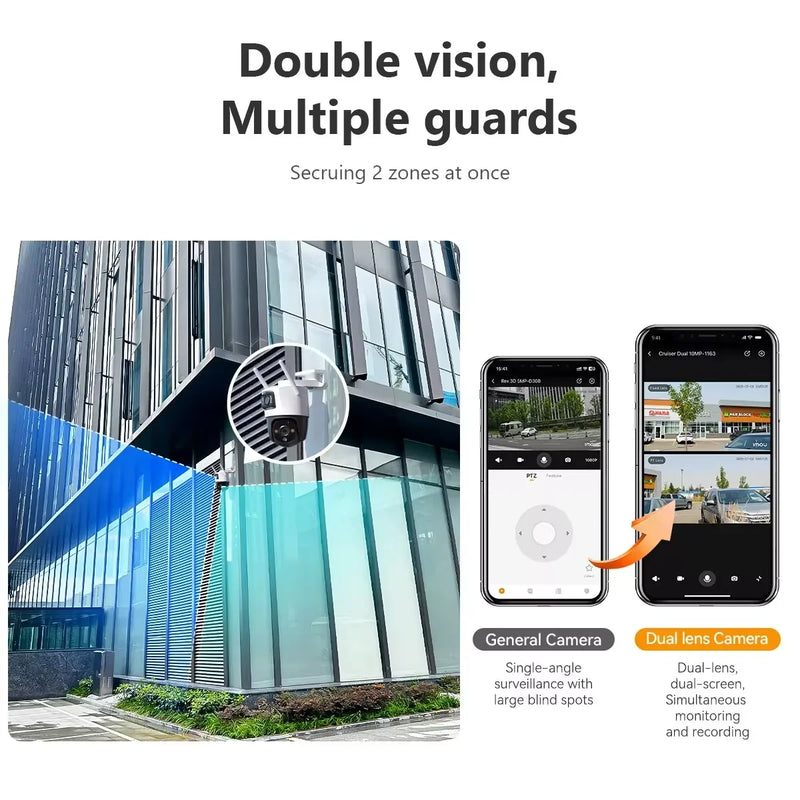 IMOU Cruiser Dual Lens 6MP PT Camera AI Vehicle Detection Smart Color Night Vision Home Security Surveillance Outdoor Camera