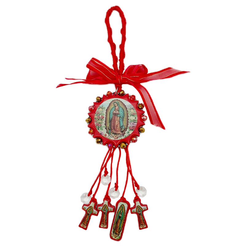 1Pc Wooden Cross Pendant Easter Gift Catholic Wooden Virgin Mary / Saint Jude Protection Blessing Charm Car Hanging Charm for Me