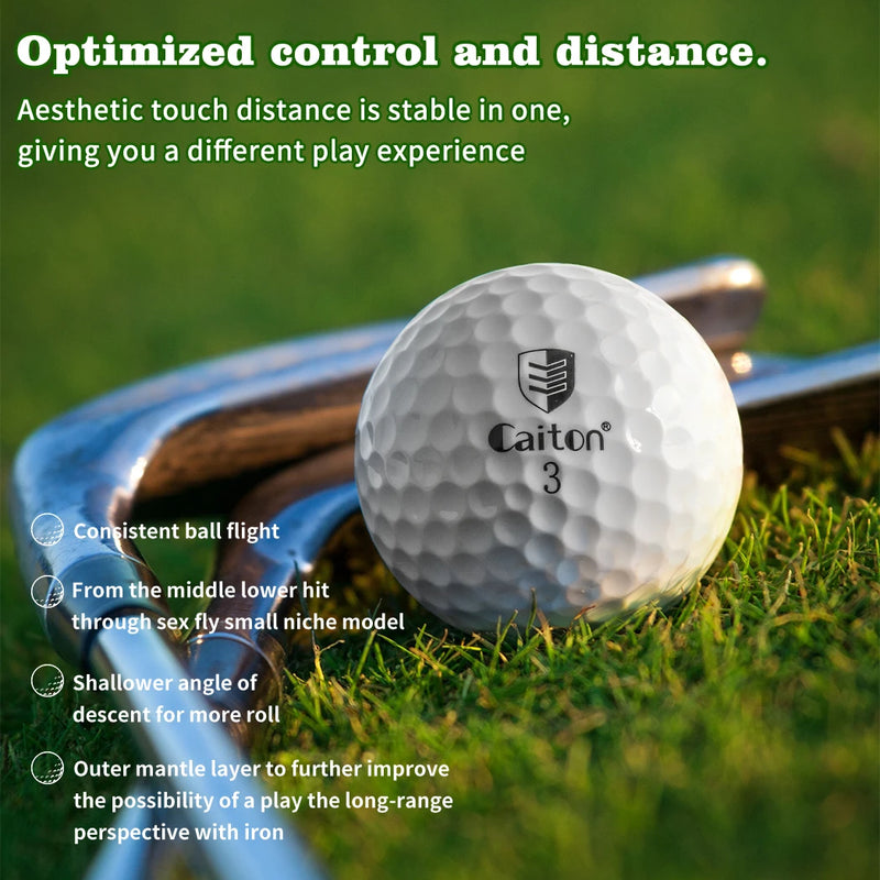 Caiton 12pcs golf game balls, 2-5 layer structure（Opt）, professional game performance, suitable for different high swing speeds