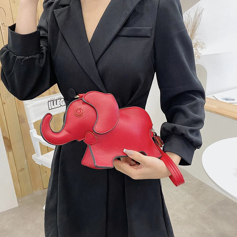 Fashion Female Crossbody Messenger Bags Funny Elephant Shape Shoulder Bag Designer Casual Purse Ladies Wristlet Handbags 2024