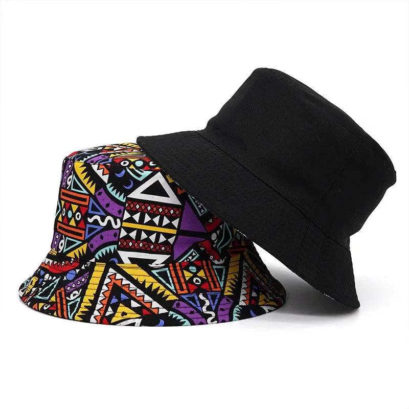 Boho Fisherman Hat Vintage Print Panama Bucket Hat Women Men Reversible Bob Chapeau Femme Retro Hip Hop Cap Gorros