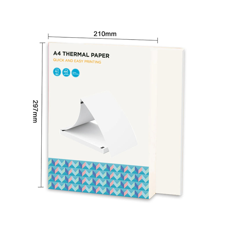 A4 Thermal Paper 200 Sheet Fanfold Printing Paper for Thermal Printer L81/A81/ A80 Compatible with PeriPage A40 210x297mm(