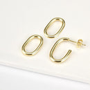 ANDYWEN 925 Sterling Silver Gold Ovals Long Chain Circle Hoops Loops Round Piercing Pendiente Women Ohrringe Earring Jewelry