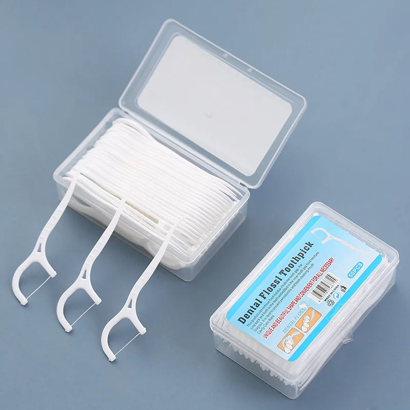 50/100pcs Dental Floss Flosser Picks Toothpicks Teeth Stick Tooth Cleaning Interdental Brush Dental Floss Pick Cleaning Tooth