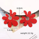 Mulite-color Big Flower Drop Dangle Earring for Women 2024 New Trendy Metal Floral Statement Pendientes Jewelry Female Gifts