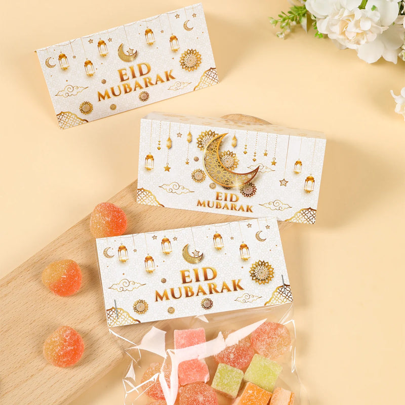 Eid Mubarak Candy Box Ramadan Candy Cookie Packaging Bags Islam Muslim Party Favors 2024 Ramadan Kareem Decoration Supplies