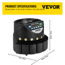 SucceBuy 300 Coins/Min Euro Coin Sorter Counter Professional Electric Automatic Machine LED Display for Shop Bank Commercial
