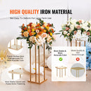 VEVOR Gold Metal Column Wedding Flower Stand High With Metal Laminate Vase Geometric Centerpiece Stands Cylindrical Floral