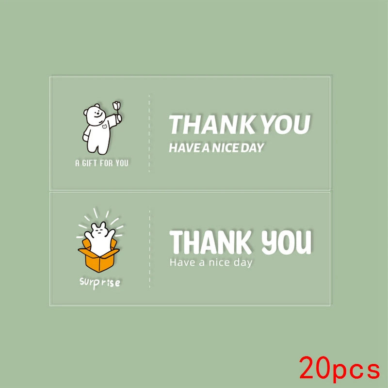 20pcs Have A Nice Day Stickers Carton Thank You Sealing Labels For Small Business Handmade Bakery Store Persnozlized Stickers
