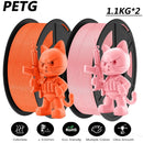 JAYO 2 Rolls 3D High Speed Matte PETG/PETG Filament 1.75mm 600mm/s Print Range High Flow Speedy PETG 3D Printer Filament for 3D