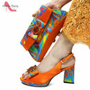 2024 INS Hot Sale New Arrivals Red Color Italian Design Shoes Matching Bag Set Super High Heels Pumps for Garden Party