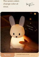 LED Night Light Silicone Rabbit Touch Sensor Lamp Cute Animal Light Bedroom Decor Gift for Kid Baby Child Table Lamp Home Decor