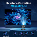 HY320 Mini Portable Projector 4K 1080P Native 1280*720P Android11 WIFI6 BT5.0 Auto Keystone Cinema Video Beam Projector HDMI