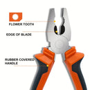 3 Piece Pliers Set - Professional Grade Pliers includes 8”Long Nose Plier,8”Diagonal Cutting Plier,8”Combination Plier Steel