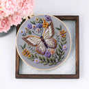 Beginner Embroidery Kit Cow Daisy Flower Embroidery Punch Needle Kit with Hoop Cloth Color Thread Colorful Handmade Craft Set