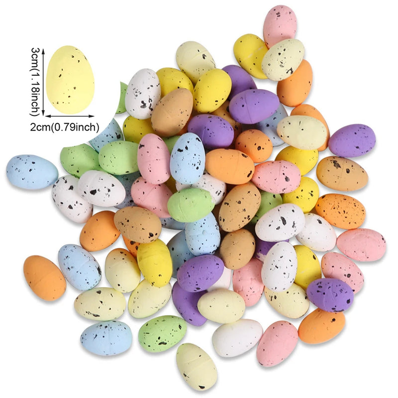 20/50/100pcs Easter Eggs Decoration,Fake Foam Eggs,Painted Bird Pigeon Eggs,DIY Easter Craft Wreath