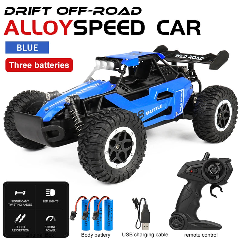 New RC Car 1:16 2WD with LED Light 2.4G 20KM/H High Speed Off-Road Climbing Remote Control Car Toy Gifts for Boys Girls Kids