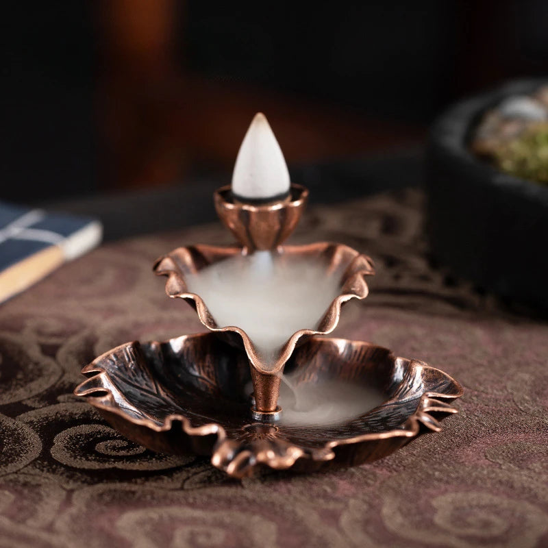 Leaf Tower Incense Ceramic Burner Fragrance Holder Backflow Censer Creative Aromatherapy Smoke Reflux Stick Incense