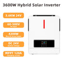 Y&H 3.6KW Hybrid Solar Inverter 24V 110V Pure Sine Inverter with MPPT 120A Solar Charge Controller Off-grid Inverter WiFi