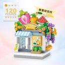 NEW Restaurant Dessert Coffee Pet Fruit Store Street View Food House Building Blocks Kit Girls Bricks Model Kids Toy Children