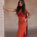 The Amalfi Hour | Colour-Block Scarf-Collar Maxi Dress
