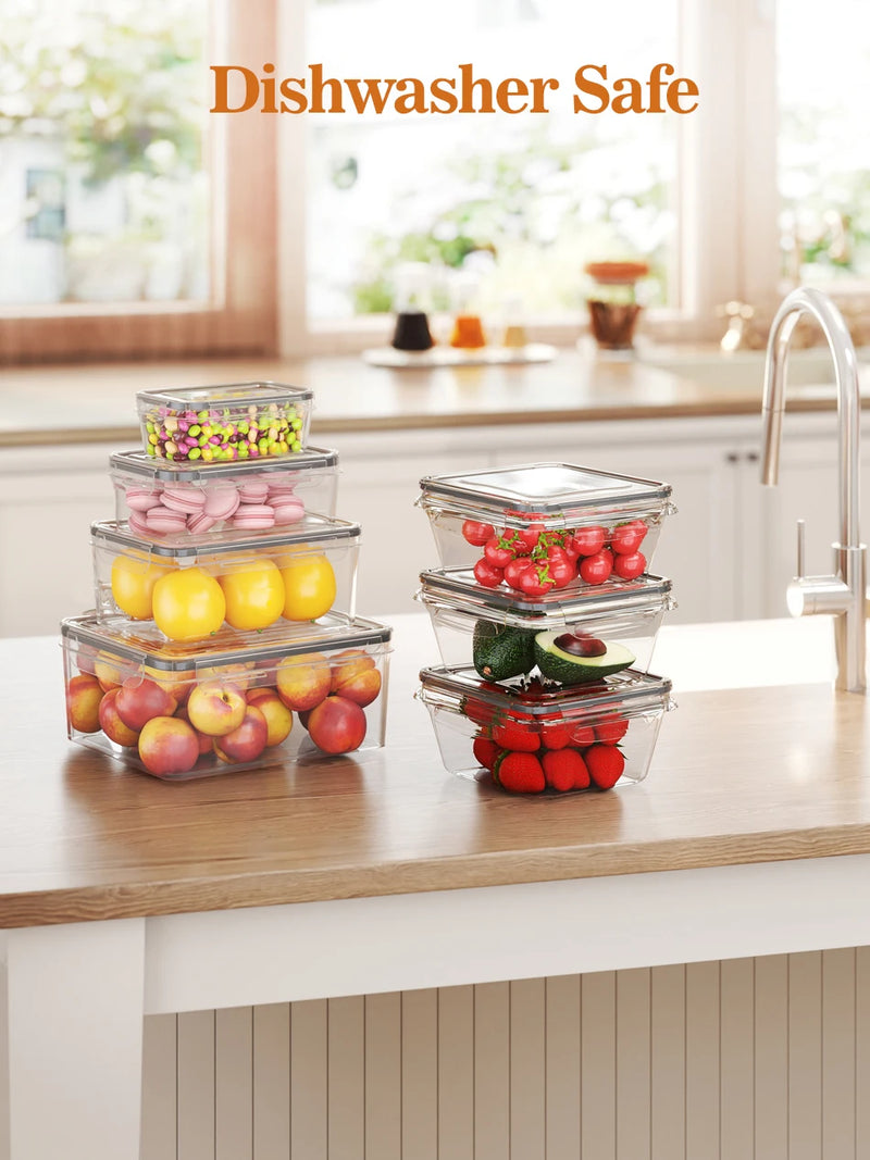 Food Storage Containers with Lid, Freezer Containers, Lunchbox, Food Boxes,26 Pieces (13 Containers, 13 Lids), 8x0.84L & 5x0.14L