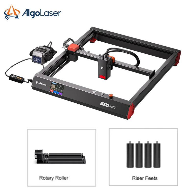 AlgoLaser Alpha 22W Business Laser Cutting Machine 3.5"Touch Screen APP Offline Control, DIY Engraver Tool for Metal/Glass/Wood
