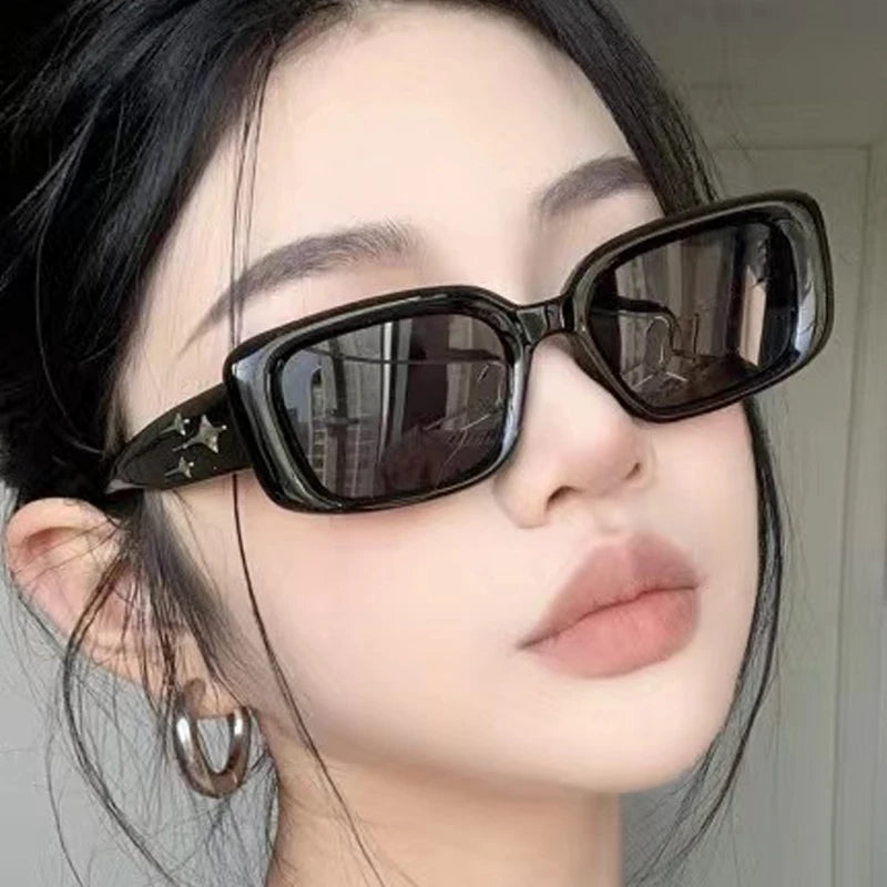 Korean Black Fashion Y2K Sunglasses for Women Men Trendy 2000'S Sun Glasses Punk One Piece Goggles Fashion Shades Oculos De Sol
