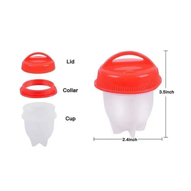 3/6pcs Silicone Egg Boiler Steamer Non-stick Silicone Egg Cook Cups BPA Free Fast Egg Poacher for Breakfast Kitchen Cooking Tool