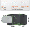 SucceBuy Grow Tent High Reflective 600D-2000D Mylar Hydroponic Growing Tent with Observation Window Tool Bag for Plants Grow