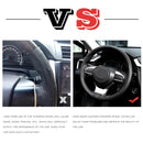 14.5" to 15" Steering Wheel Cover with Needle Thread DIY Hand Stitching Genuine Cowhide Leather Punched Breathable Car Styling