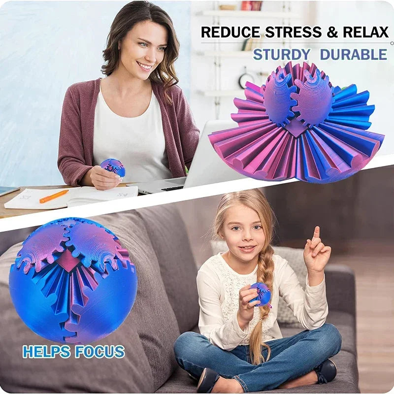 1-30pcs 3d Printed Gear Ball Relaxing Stress Reducing Spinning Ball Cube Gadgets Balls Morphing Gear Ball Desk Toys