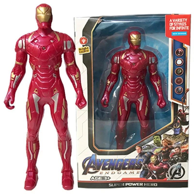 17 Cm Children Toys Marvel Anime Figures Spiderman Hulk Action Figure Iron Man Cartoon Kids Toy Christmas Gift Glow Doll Hobbies