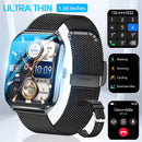 2025 New Ultra-Thin Curved Screen Smart Watch For Men Women 1.96" Amoled Pixel Display Bluetooth Call Smartwatch IP68 For Huawei
