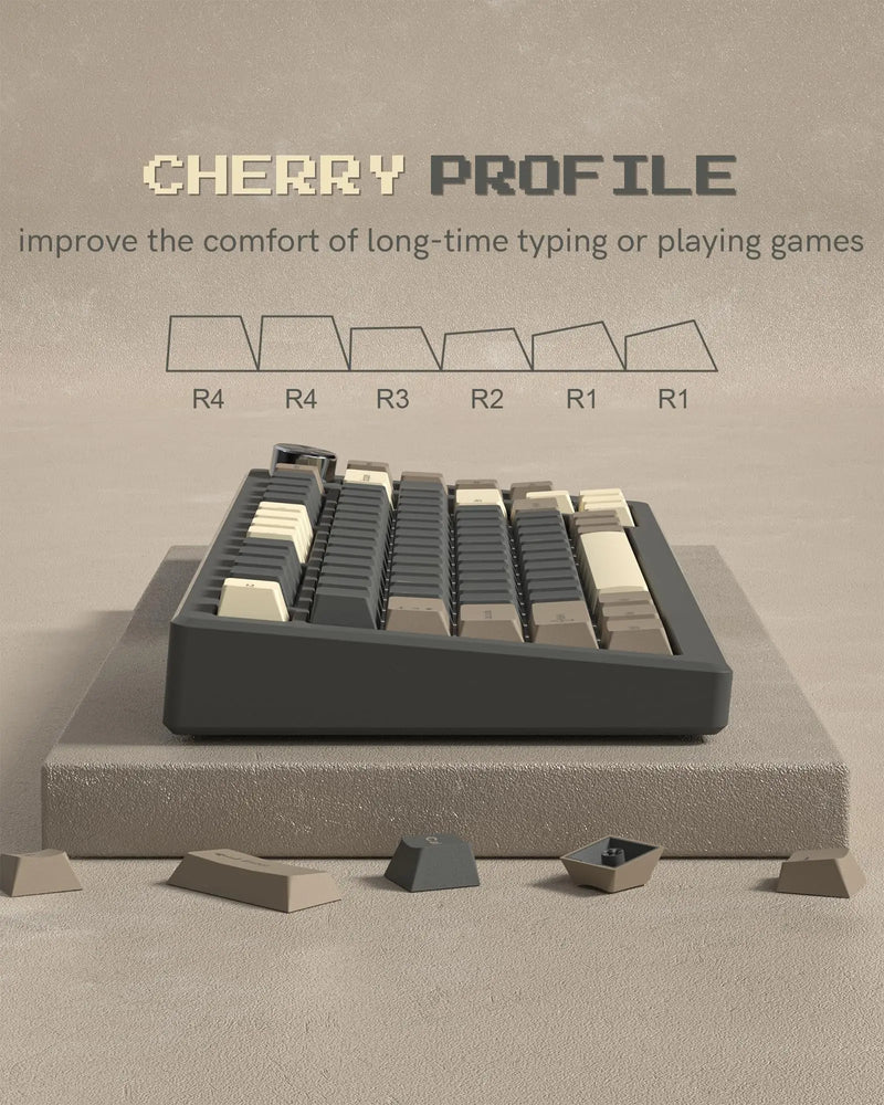 Womier 138 Keys Retro Brown Gray PBT Keycap Double Shot Cherry Profile Key caps for Cherry MX Switches Mechanical Gamer Keyboard