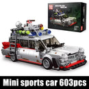 MOULD KING 27020 Technical Car Toys The Mini Ghost Bustered ECTO-1 Car Model Assembly Building Block Brick Kids Christmas Gifts
