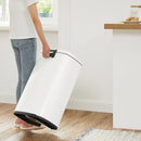 Poubelle de Cuisine 50L à Pédale, avec Seau Intérieur en Plastique, Couvercle, Fermeture Douce, Anti-odeur, Blanc